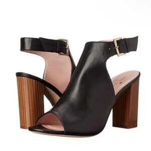 Kate Spade Black Leather Ingrada Mules Sz 7.5